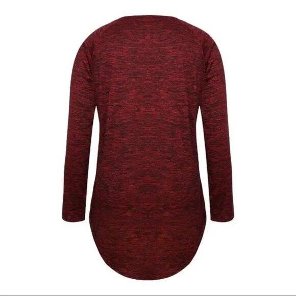 MYOBE WOMEN'S BLACK/RED LONG SLEEVE TUNIC TOP SIZE MEDIUM-EUC - Picture 3 of 8